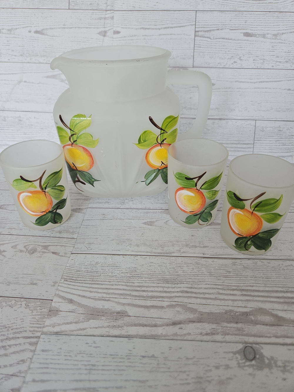 Vintage Mid-Century Modern Gay Fad Studios (Hazel-Atlas) Frosted Glass Orange